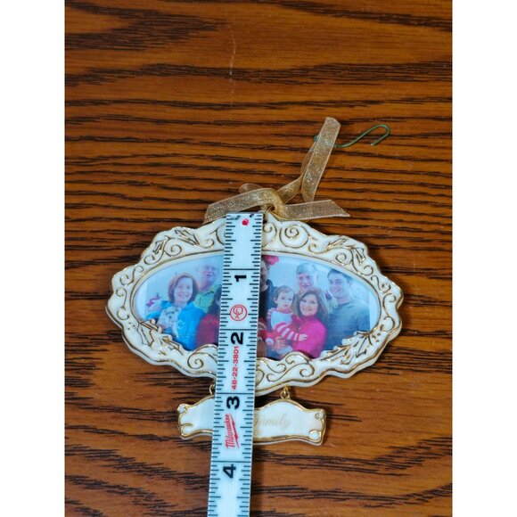 Hallmark Keepsake Ornament "Our Family" 2004 Porcelain Frame With Ribbon Hanging - Picture 6 of 7